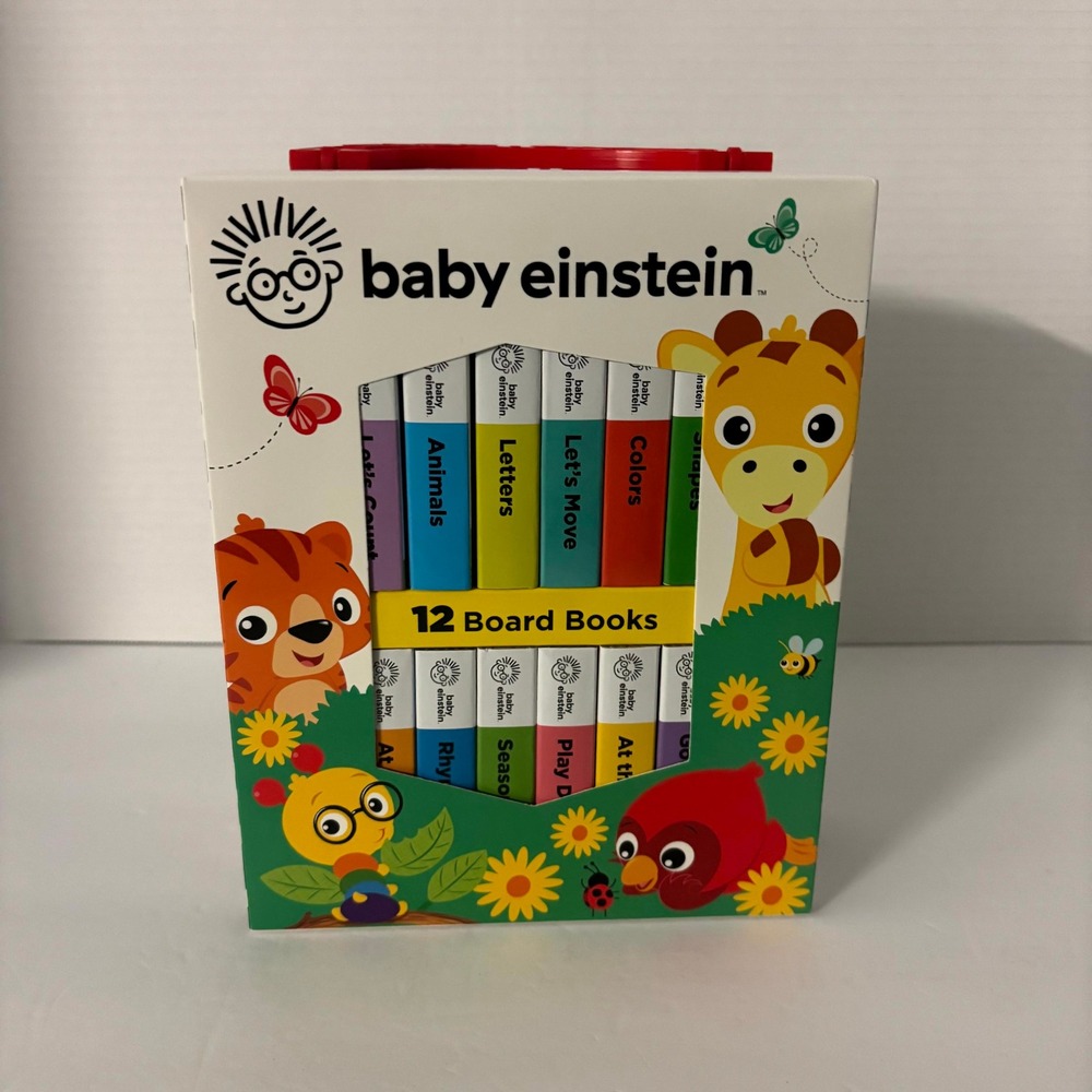 Baby Einstein My First Library 12 Board Books Set Carry Case Early Learning Toy